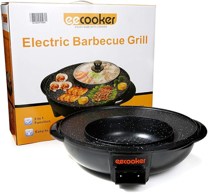 2-in-1 BBQ Grill & Hot Pot Cooker