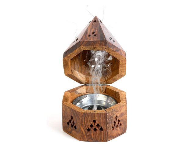 Serene Temple Wooden Incense Burner