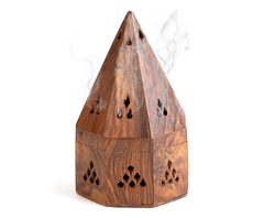 Serene Temple Wooden Incense Burner